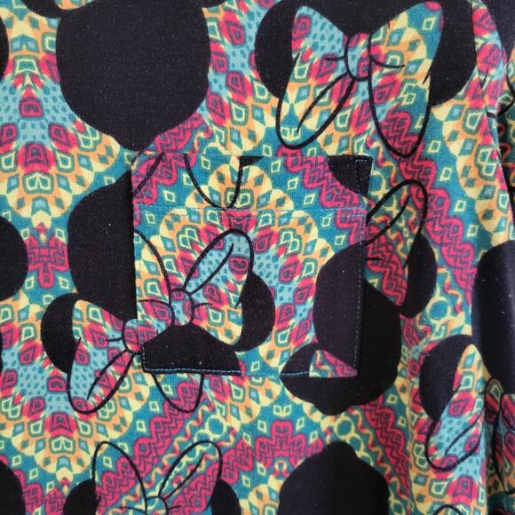 Lularoe Carly Disney Minnie Mouse Womens XXS Chevron Pattern High-Lo Swing Dress - Picture 2 of 9